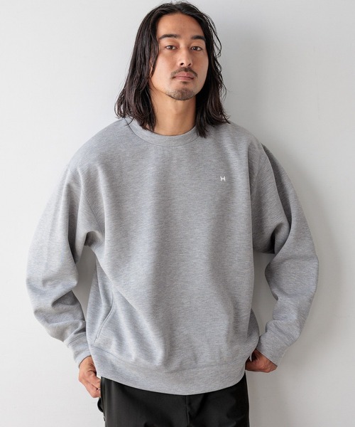 HEREIAM（ヘレイアム）の「【HEREIAM MEN】ミラーロゴクルーネックスウェット（スウェット・メンズ・ブラック/杢グレー/ホワイト・MEDIUM/LARGE）」の22枚目の写真