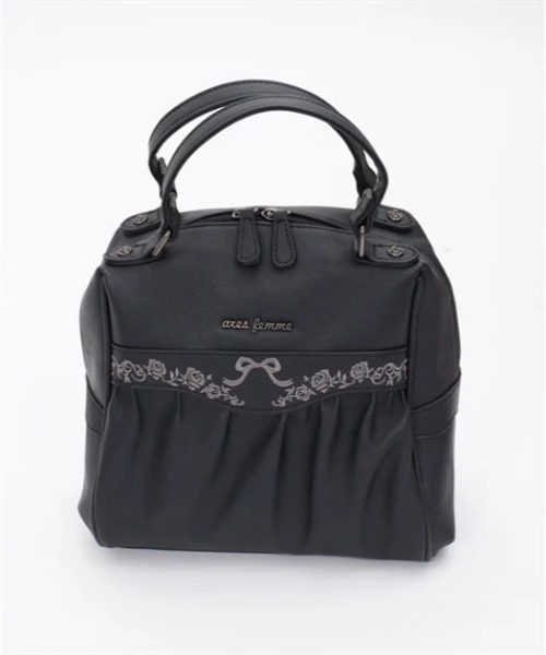 axes femme(アクシーズファム)の「刺繍デザインギャザーボストン(ボストンバッグ・レディース・ワイン/ブラック/ダークグリーン・FREE)」の22枚目の写真
