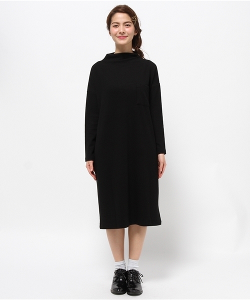 one after another NICE CLAUP（ワンアフターアナザーナイスクラップ）の「【ナイスクラップ】ボトルネックワンピース（ワンピース・レディース・キャメル/カーキ/ブラック・FREE）」の4枚目の写真