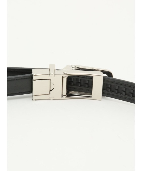 m.f.editorial（エムエフエディトリアル）の「【アジャストフリー】m.f.エディトリアル レディース Oバックル アジャストフリー チェック柄 レザーベルト（ベルト・レディース・ブラック・FREE）」の5枚目の写真