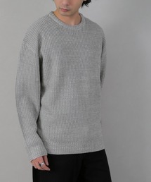 LEMS/畔編みクルーネックニットセーター(RS/)