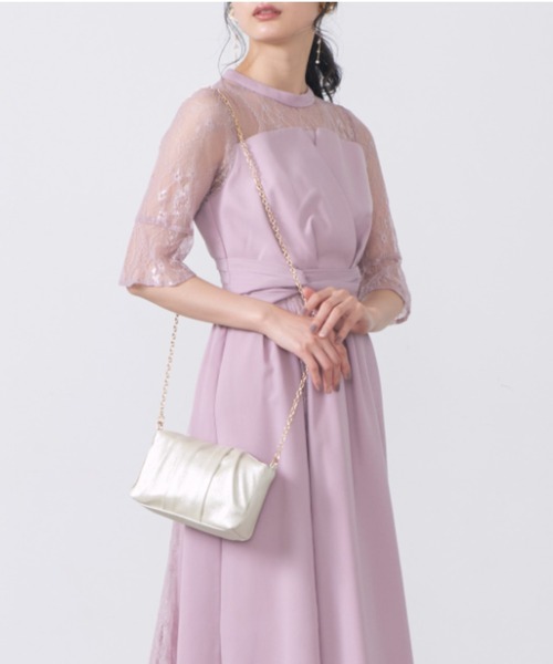 Cupid Heart(キューピッドハート)の「【Cupid Heart】結婚式用!タックデザイン・マグネット式パーティーバッグ(ショルダーバッグ・レディース・ブラック/シルバー/ベージュ・MEDIUM)」の10枚目の写真