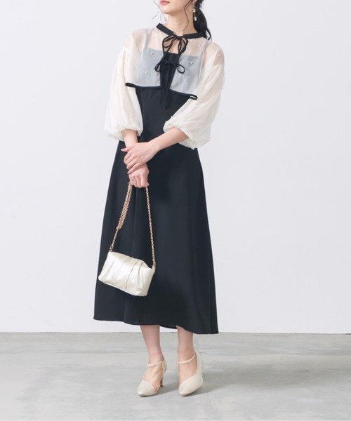 Cupid Heart(キューピッドハート)の「【Cupid Heart】結婚式用!タックデザイン・マグネット式パーティーバッグ(ショルダーバッグ・レディース・ブラック/シルバー/ベージュ・MEDIUM)」の14枚目の写真