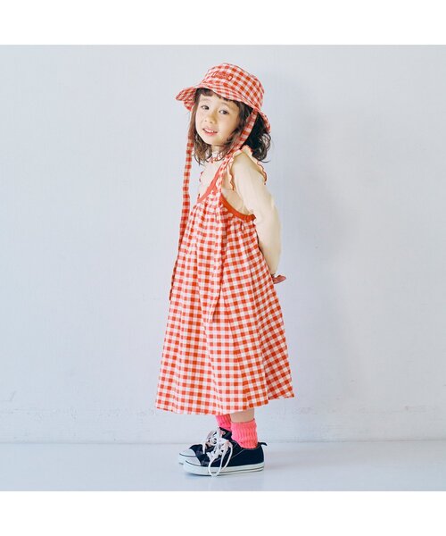 p.premier（ピードットプルミエ）の「【ジュニア対応】ギンガムチェックワンピース&メロウトップスセット（ワンピース・キッズ・ブラック/グリーン/レッド・90/100/110/120/130/140/80）」の22枚目の写真
