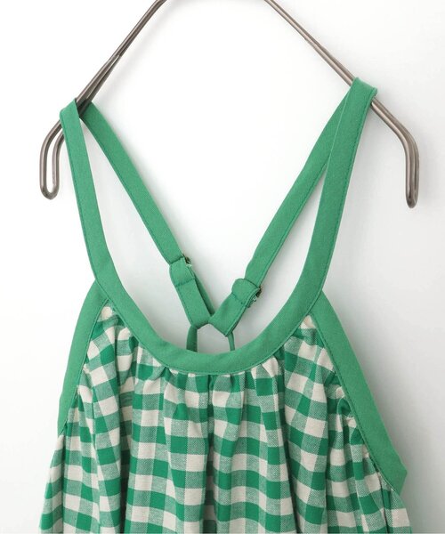 p.premier（ピードットプルミエ）の「【ジュニア対応】ギンガムチェックワンピース&メロウトップスセット（ワンピース・キッズ・ブラック/グリーン/レッド・90/100/110/120/130/140/80）」の15枚目の写真