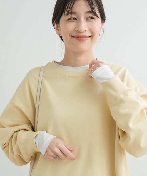 URBAN RESEARCH DOORS（アーバンリサーチドアーズ）の「リネン混シアーロングTシャツ（Tシャツ/カットソー・レディース・ライトグレー/オフホワイト・MEDIUM）」の3枚目の写真