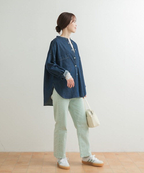 URBAN RESEARCH DOORS（アーバンリサーチドアーズ）の「リネン混シアーロングTシャツ（Tシャツ/カットソー・レディース・ライトグレー/オフホワイト・MEDIUM）」の9枚目の写真