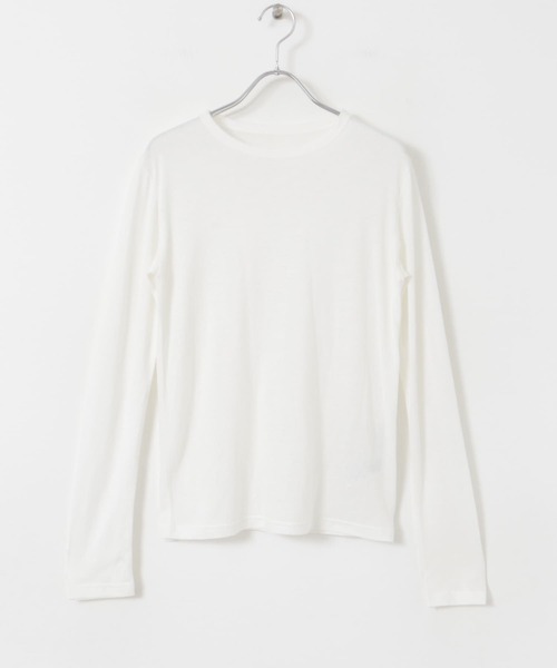 URBAN RESEARCH DOORS（アーバンリサーチドアーズ）の「リネン混シアーロングTシャツ（Tシャツ/カットソー・レディース・ライトグレー/オフホワイト・MEDIUM）」の10枚目の写真