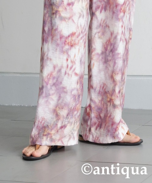 antiqua(アンティカ)の「水彩柄ストレートパンツ(その他パンツ・レディース・ピンク系その他/オレンジ・M/L)」の5枚目の写真