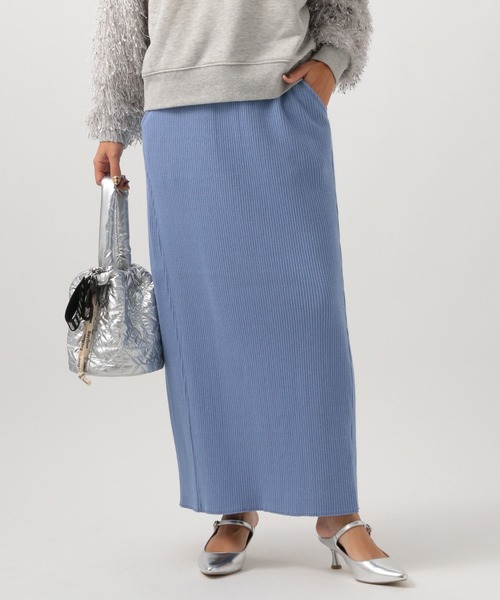 BAYFLOW（ベイフロー）の「[高い伸縮性で動きやすい]リブスカート（スカート・レディース・イエロー/ブルー/ブラック/アイボリー・SMALL/MEDIUM）」の3枚目の写真