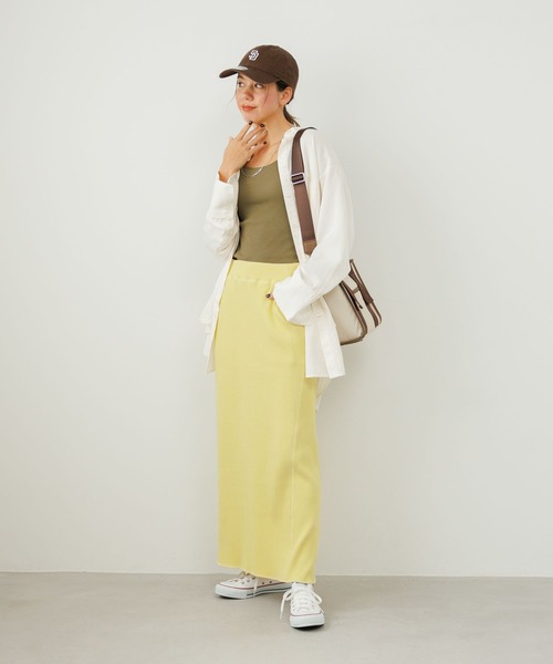 BAYFLOW（ベイフロー）の「[高い伸縮性で動きやすい]リブスカート（スカート・レディース・イエロー/ブルー/ブラック/アイボリー・SMALL/MEDIUM）」の15枚目の写真