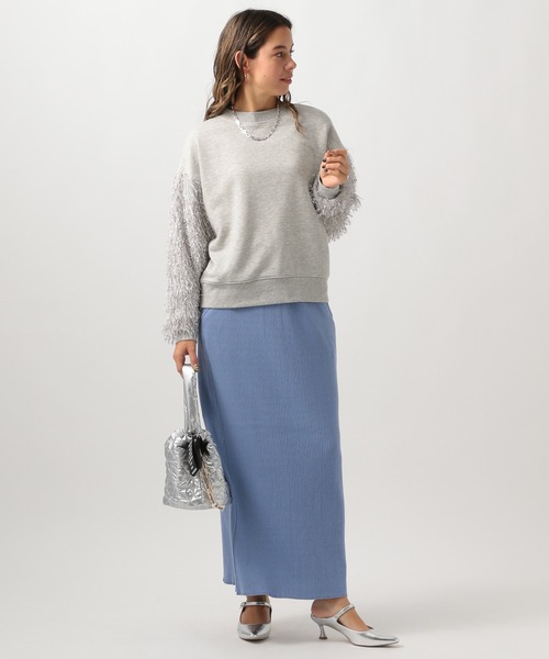 BAYFLOW（ベイフロー）の「[高い伸縮性で動きやすい]リブスカート（スカート・レディース・イエロー/ブルー/ブラック/アイボリー・SMALL/MEDIUM）」の5枚目の写真