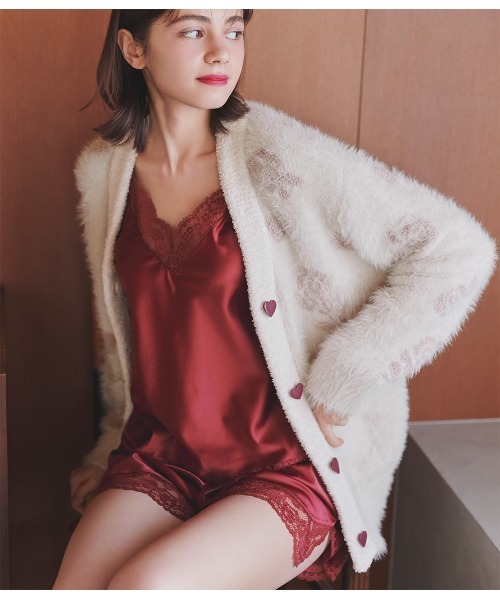 PEACH JOHN（ピーチジョン）の「フェザーヤーンジャカードカーデ（その他ルームウェア・レディース・ピンク/アイボリー・ONE SIZE）」の16枚目の写真