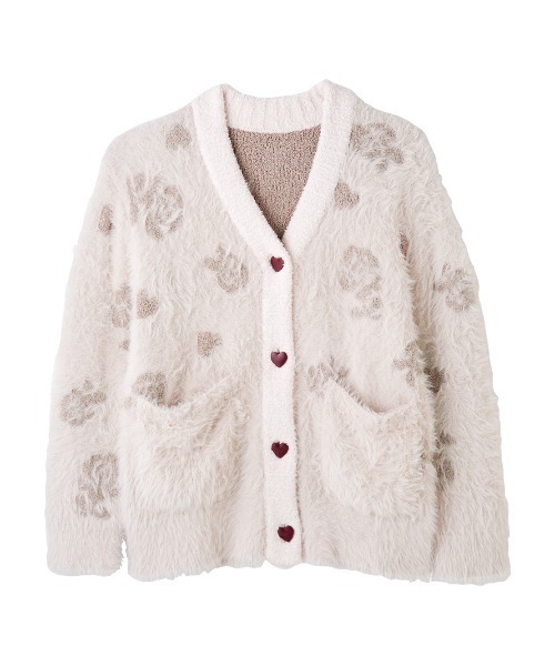 PEACH JOHN（ピーチジョン）の「フェザーヤーンジャカードカーデ（その他ルームウェア・レディース・ピンク/アイボリー・ONE SIZE）」の5枚目の写真