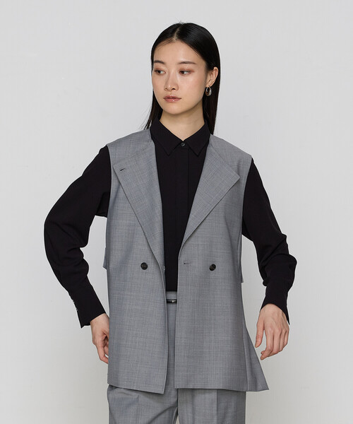 COMME CA(コムサ)の「【セットアップ対応】ブライトリートロ ジレ(ベスト・レディース・ブラック/トップグレー・9号/11号)」の4枚目の写真