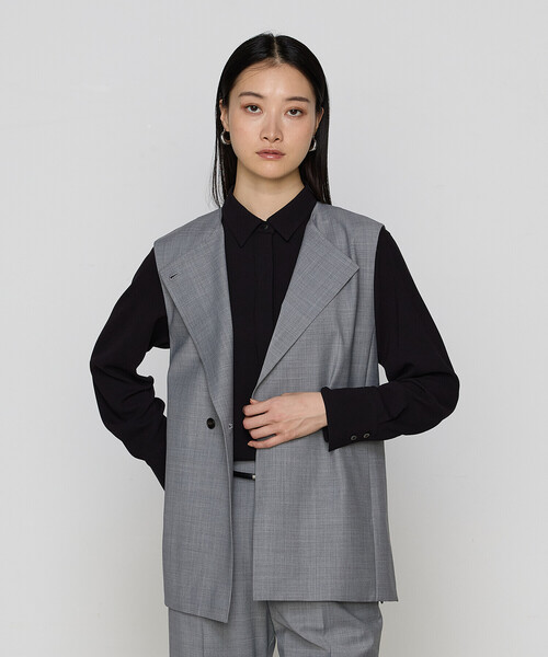 COMME CA(コムサ)の「【セットアップ対応】ブライトリートロ ジレ(ベスト・レディース・ブラック/トップグレー・9号/11号)」の5枚目の写真