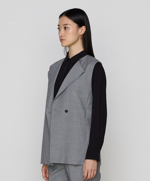 COMME CA(コムサ)の「【セットアップ対応】ブライトリートロ ジレ(ベスト・レディース・ブラック/トップグレー・9号/11号)」の6枚目の写真