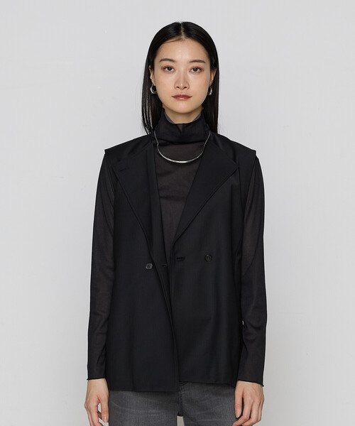 COMME CA(コムサ)の「【セットアップ対応】ブライトリートロ ジレ(ベスト・レディース・ブラック/トップグレー・9号/11号)」の9枚目の写真