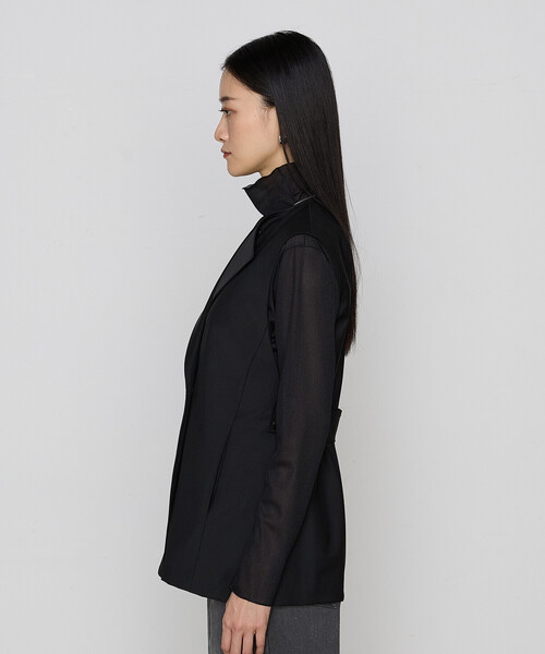 COMME CA(コムサ)の「【セットアップ対応】ブライトリートロ ジレ(ベスト・レディース・ブラック/トップグレー・9号/11号)」の10枚目の写真