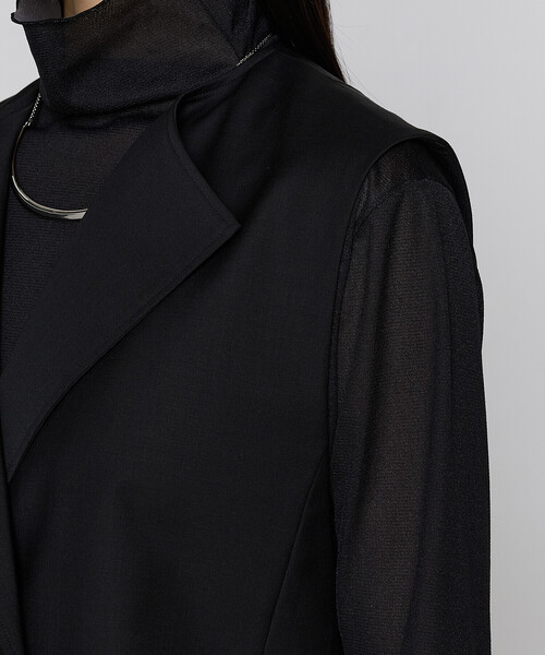 COMME CA(コムサ)の「【セットアップ対応】ブライトリートロ ジレ(ベスト・レディース・ブラック/トップグレー・9号/11号)」の13枚目の写真