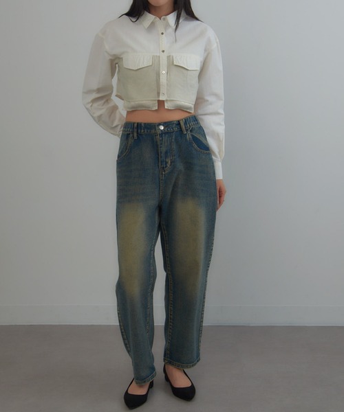 MAGASIN DE MODE Onjna(マガジンデモードオンジェナ )の「【MAGASIN DE MODE Onjna】Organdy metal pocket short shirts / オーガンジーメタルポケットショートシャツ trc(シャツ/ブラウス・レディース・ブラック/グレイッシュベージュ/オフホワイト・FREE)」の10枚目の写真