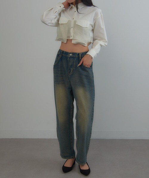 MAGASIN DE MODE Onjna(マガジンデモードオンジェナ )の「【MAGASIN DE MODE Onjna】Organdy metal pocket short shirts / オーガンジーメタルポケットショートシャツ trc(シャツ/ブラウス・レディース・ブラック/グレイッシュベージュ/オフホワイト・FREE)」の11枚目の写真