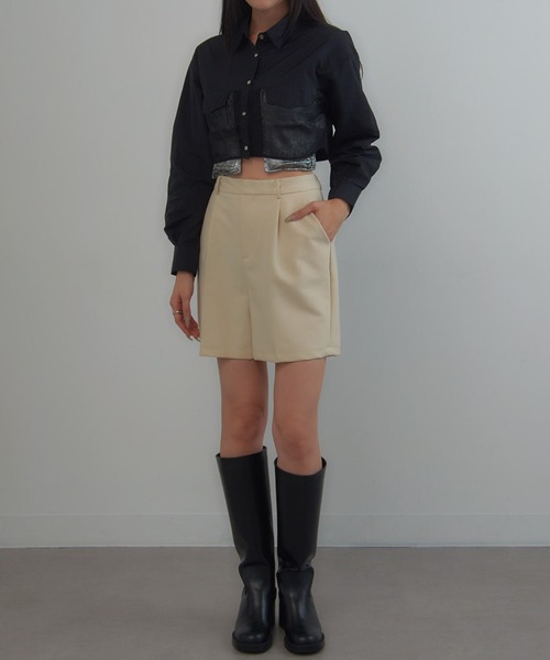 MAGASIN DE MODE Onjna(マガジンデモードオンジェナ )の「【MAGASIN DE MODE Onjna】Organdy metal pocket short shirts / オーガンジーメタルポケットショートシャツ trc(シャツ/ブラウス・レディース・ブラック/グレイッシュベージュ/オフホワイト・FREE)」の18枚目の写真