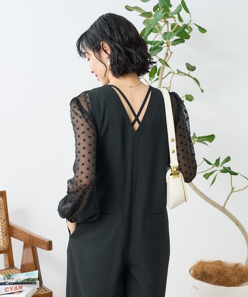 FREAK'S STORE(フリークスストア)の「接触冷感/UV リネンタッチ オールインワン/リネンタッチ サロペット(つなぎ/オールインワン・レディース・グレー/ベージュ/ブラック・フリ-)」の14枚目の写真