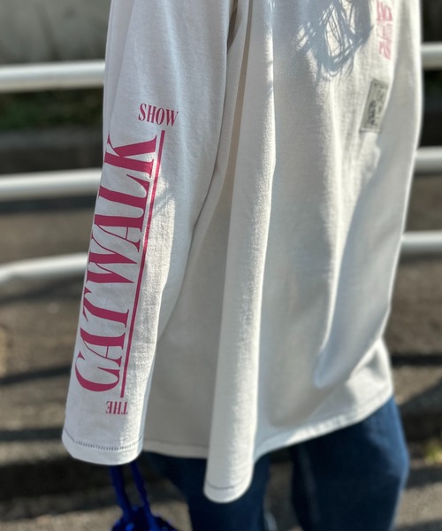 mi via loca（ミヴィアロカ）の「Vintageライク CATネーム 袖ロゴ リンガーロンT（Tシャツ/カットソー・レディース・ベージュ/オフホワイト/ホワイト系その他・FREE）」の22枚目の写真