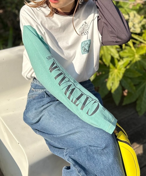 mi via loca（ミヴィアロカ）の「Vintageライク CATネーム 袖ロゴ リンガーロンT（Tシャツ/カットソー・レディース・ベージュ/オフホワイト/ホワイト系その他・FREE）」の17枚目の写真