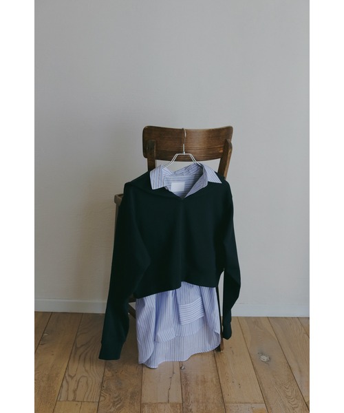 N WITH.（エヌウィズ）の「セーラースウェット（スウェット・レディース・ライトベージュ/ネイビー・FREE）」の18枚目の写真