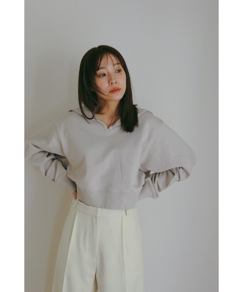 N WITH.（エヌウィズ）の「セーラースウェット（スウェット・レディース・ライトベージュ/ネイビー・FREE）」の10枚目の写真
