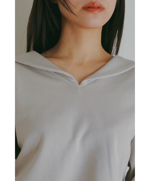 N WITH.（エヌウィズ）の「セーラースウェット（スウェット・レディース・ライトベージュ/ネイビー・FREE）」の11枚目の写真