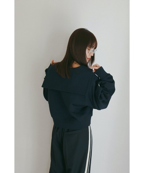 N WITH.（エヌウィズ）の「セーラースウェット（スウェット・レディース・ライトベージュ/ネイビー・FREE）」の6枚目の写真