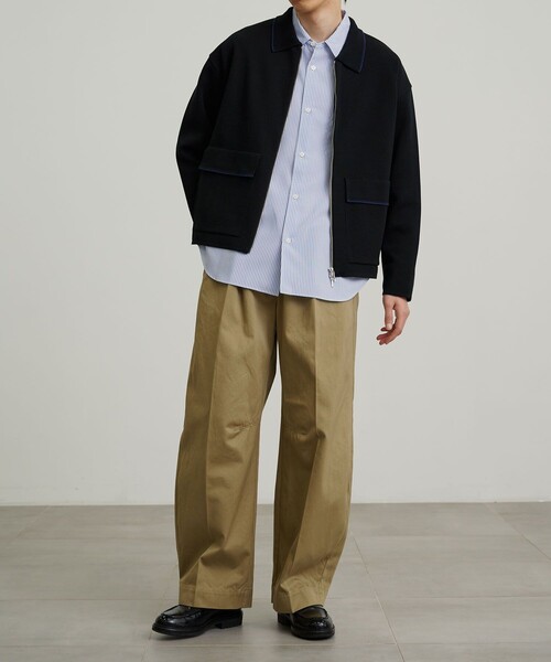 ニットジップポケットポロカーデ（カーディガン/ボレロ）｜PUBLIC