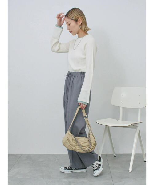 Samansa Mos2 blue（サマンサモスモスブルー）の「◎配色リブニットプルオーバー（ニット/セーター・レディース・オフホワイト/グレー/ブラック・F）」の19枚目の写真