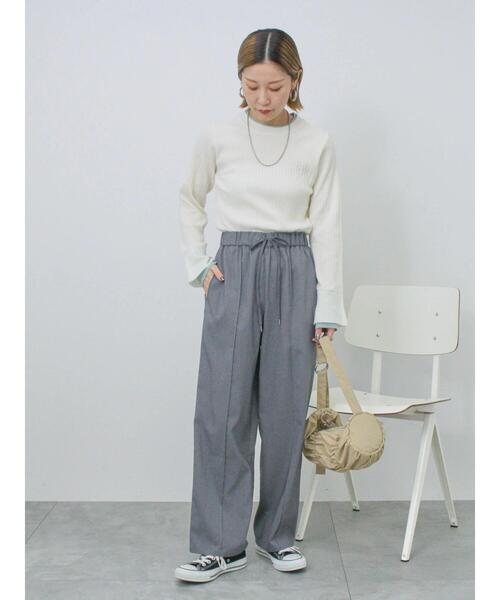 Samansa Mos2 blue（サマンサモスモスブルー）の「◎配色リブニットプルオーバー（ニット/セーター・レディース・オフホワイト/グレー/ブラック・F）」の20枚目の写真