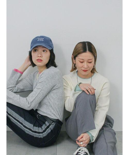 Samansa Mos2 blue（サマンサモスモスブルー）の「◎配色リブニットプルオーバー（ニット/セーター・レディース・オフホワイト/グレー/ブラック・F）」の8枚目の写真