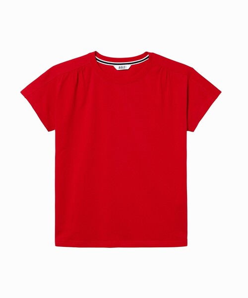 AIGLE(エーグル)の「抗菌 吸水速乾 ショートスリーブ 半袖Tシャツ(Tシャツ/カットソー・レディース・ダークブルー/レッド・L/M/S)」の10枚目の写真