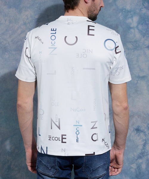 HIDEAWAYS NICOLE(ハイダウェイニコル)の「【WEB限定】総柄ロゴプリント半袖Tシャツ(Tシャツ/カットソー・メンズ・サックスブルー/ピンク/ブラック/オフホワイト・X-LARGE/LARGE/MEDIUM)」の11枚目の写真