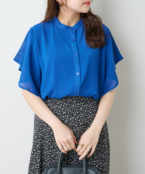 continuer de NICE CLAUP(コンティニューデナイスクラップ)の「【WEB限定】【リバイバルアイテム】10色展開、シフォン楊柳ブラウス(シャツ/ブラウス・レディース・ブラック/グレー/アイボリー/ロイヤルブルー/ブルー系その他/ブラック系その他/ホワイト系その他/グレイッシュベージュ/ライトブルーグレー/グレー系その他2・FREE)」の10枚目の写真