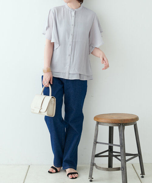 continuer de NICE CLAUP(コンティニューデナイスクラップ)の「【WEB限定】【リバイバルアイテム】10色展開、シフォン楊柳ブラウス(シャツ/ブラウス・レディース・ブラック/グレー/アイボリー/ロイヤルブルー/ブルー系その他/ブラック系その他/ホワイト系その他/グレイッシュベージュ/ライトブルーグレー/グレー系その他2・FREE)」の14枚目の写真