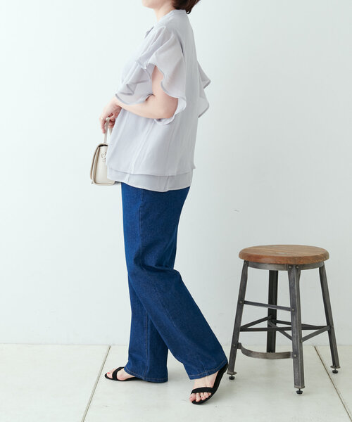 continuer de NICE CLAUP(コンティニューデナイスクラップ)の「【WEB限定】【リバイバルアイテム】10色展開、シフォン楊柳ブラウス(シャツ/ブラウス・レディース・ブラック/グレー/アイボリー/ロイヤルブルー/ブルー系その他/ブラック系その他/ホワイト系その他/グレイッシュベージュ/ライトブルーグレー/グレー系その他2・FREE)」の15枚目の写真