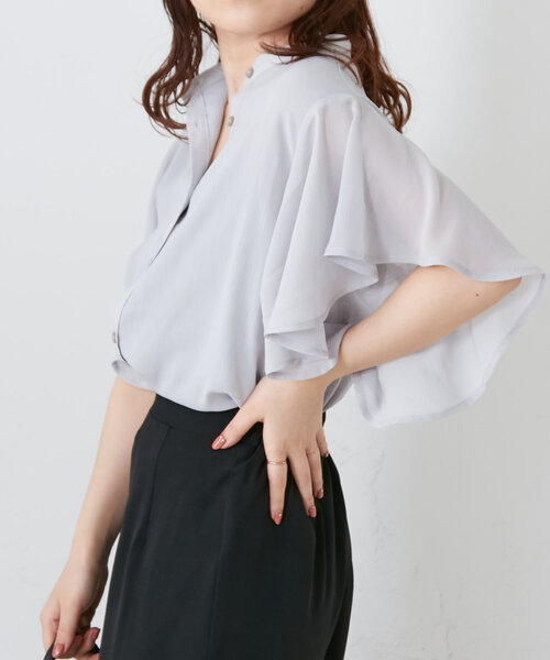 continuer de NICE CLAUP(コンティニューデナイスクラップ)の「【WEB限定】【リバイバルアイテム】10色展開、シフォン楊柳ブラウス(シャツ/ブラウス・レディース・ブラック/グレー/アイボリー/ロイヤルブルー/ブルー系その他/ブラック系その他/ホワイト系その他/グレイッシュベージュ/ライトブルーグレー/グレー系その他2・FREE)」の17枚目の写真