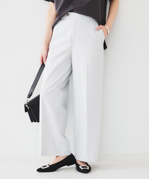 アンタイトル（UNTITLED）/【清涼感洗濯機洗い可】オックス クロップドワイドパンツ セール】【清涼感/洗濯機洗い可】オックス クロップドワイドパンツ