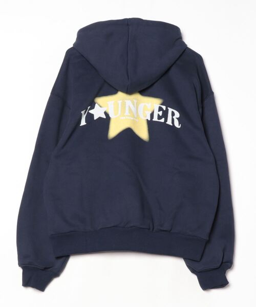 【すぐ届く】UNKNOWN Vintage Washed スターロゴ パーカー フリーサイズ / UNISEX 》クロップド丈 ダーティ ウォッシング