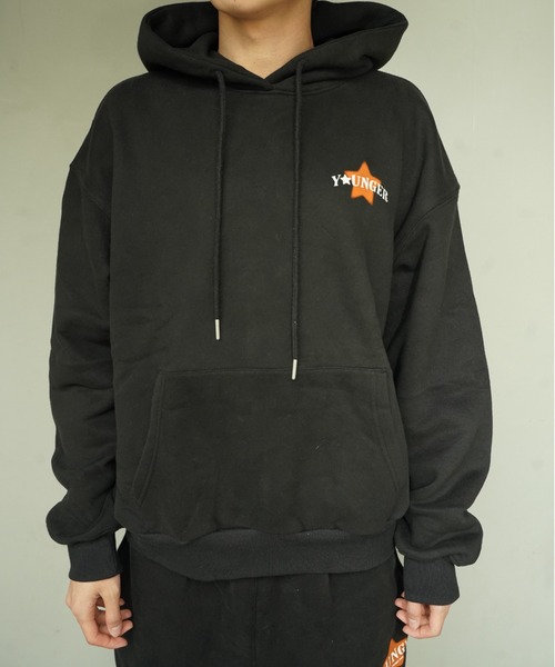 【すぐ届く】UNKNOWN Vintage Washed スターロゴ パーカー フリーサイズ / UNISEX 》クロップド丈 ダーティ ウォッシング