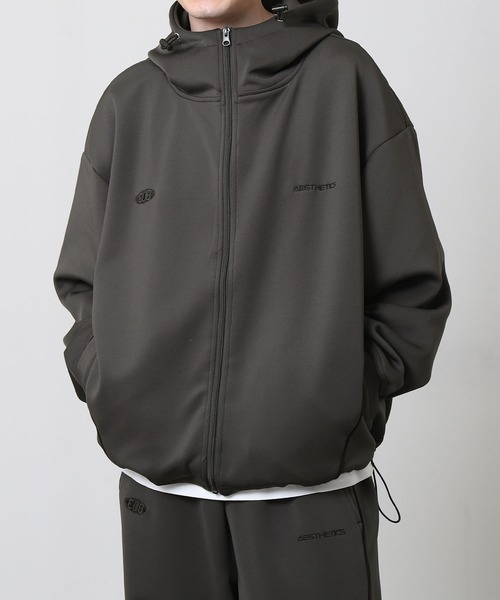 ZIP FIVE（ジップファイブ）の「【ZIP FIVE】 ドローコード内蔵 エステル ジャージ パイピング トラック フード ジップパーカー / トラックジャケット（ジャージ・メンズ・ネイビー/ブラック/チャコール・MEDIUM/LARGE/X-LARGE）」の16枚目の写真