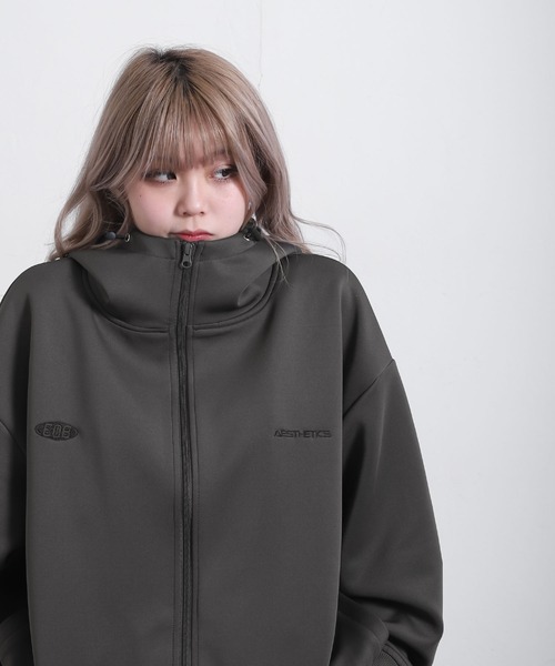 ZIP FIVE（ジップファイブ）の「【ZIP FIVE】 ドローコード内蔵 エステル ジャージ パイピング トラック フード ジップパーカー / トラックジャケット（ジャージ・メンズ・ネイビー/ブラック/チャコール・MEDIUM/LARGE/X-LARGE）」の18枚目の写真