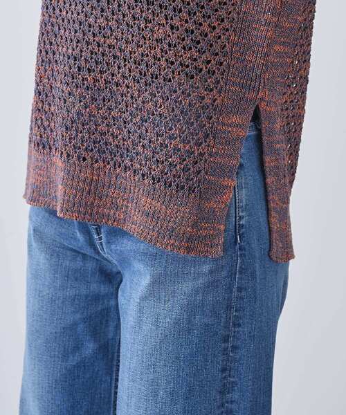 INDIVI（インディヴィ）の「【ファンシー素材】透かし柄ニットベスト（ベスト・レディース・チャコール/オレンジ系4/ベージュ系3・13/15 /38/05）」の22枚目の写真